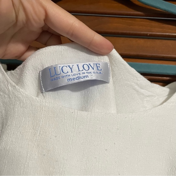 Lucy Love White Layered Crop Tank Top Medium - Picture 2 of 6